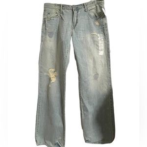 New with tags, Men’s Aeropostale Essex straight, faded, ripped jeans Sz 36/32
